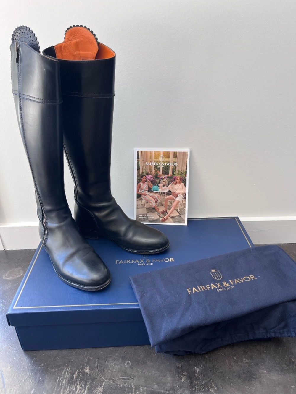 Fairfax & Favor Black Leather Knee-high boots  like new 38 / 7.5 - Picture 9 of 9